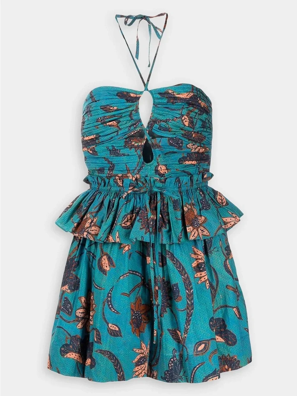 Ulla Johnson Isidro Romper Playsuit 6 Lagoon Teal Floral Print Resort Luxury